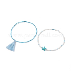 Ensemble de bracelets de cheville en verre&nbsp;AJEW-AN00508