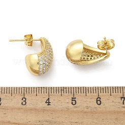 Orecchini a bottone in acciaio inossidabile 304 con zirconi cubici trasparenti&nbsp;EJEW-D302-01G