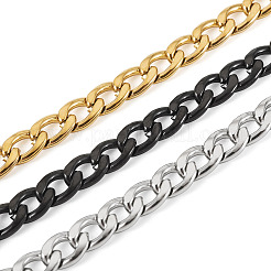 3 stücke 3 arten 304 edelstahl cuban link kette armbänder&nbsp;BJEW-TAC0062