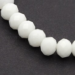 Bracciali elasticizzati sfaccettati di perline di vetro rondelle di cristallo tinta unita&nbsp;BJEW-F072-15