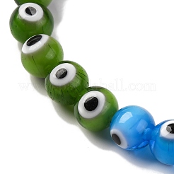 Fili di perline di lampwork fatte a mano con tema chakra malocchio&nbsp;LAMP-G164-06B
