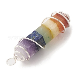 Colgantes puntiagudos de doble terminal con piedras preciosas de 7 chakra&nbsp;PALLOY-TA00057-03