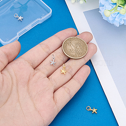4 pz 2 colori 925 ciondoli a forma di stella in argento sterling&nbsp;STER-PH0004-90