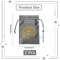 Rechteckige Tarot-Aufbewahrungsbeutel aus Samt mit Goldprägung und Kordelzug zur Wahrsagung&nbsp;ABAG-WH20001-25A