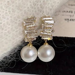 Boucles d'oreilles pendantes rondes en alliage de cristal et strass&nbsp;FS-WGBAD05-01