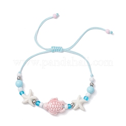 Armbänder aus geflochtenen Perlen aus synthetischen Türkisperlen&nbsp;BJEW-JB11720