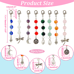 Decorazione pendente con perline di pietre preziose e resina e lampwork&nbsp;HJEW-AB00033