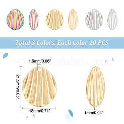 30 Stück 3 Farben 304 Edelstahl Anhänger&nbsp;STAS-DC0012-43