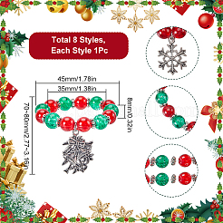 Serviettenringe aus Glasperlen mit Weihnachtsmotiv&nbsp;AJEW-SC00031