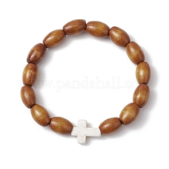 12 juego de 12 pulseras elásticas con cuentas de coco natural&nbsp;BJEW-FS00033