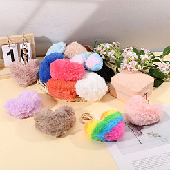 24 x Schlüsselanhänger aus Stoffplüsch&nbsp;KEYC-WH0038-68