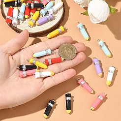 Colgantes de resina opaca 35pcs 7 colores&nbsp;RESI-YW0005-52