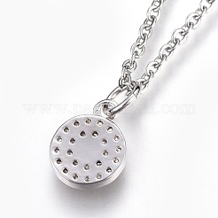 Collana con pendente in ottone con zirconia cubica&nbsp;NJEW-O108-15P