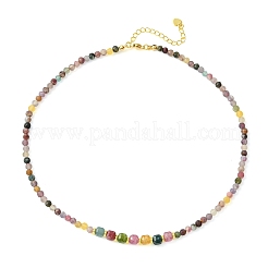 Collane di tormalina naturale multicolore sfaccettate con perline di dimensioni scalari&nbsp;NJEW-JN06618-01