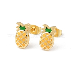 Boucles d'oreille en laiton émaillé&nbsp;EJEW-B154-06G-03