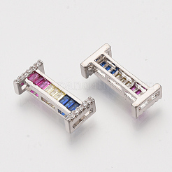 Breloques de glissière zircone cubique en laiton&nbsp;ZIRC-S063-01I-P