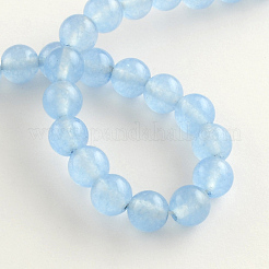 Gefärbt natürliche weiße Jade runde Perle Stränge&nbsp;G-Q937-4mm-04