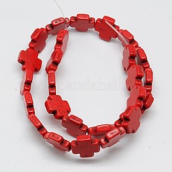 Filo di perline turchesi sintetici&nbsp;TURQ-G118-35x35mm-01
