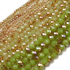 Chapelets de perles en rondelles facettées en verre électrolytique&nbsp;EGLA-D020-3x2mm-58