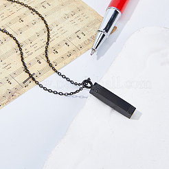 1 pezzo di collana per ceneri con ciondolo a forma di cubo in acciaio inossidabile 304&nbsp;NJEW-FH0001-35A