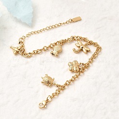 Bracelets à breloques en acier inoxydable 304&nbsp;BJEW-P368-07B-G