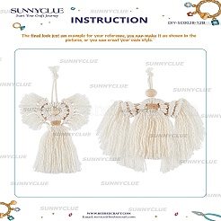 Kits de fabrication de pendentifs d'ange en coton tissé faits à la main&nbsp;DIY-SC0028-12B