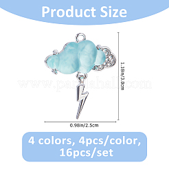16 stücke 4 farben legierung strass anhänger&nbsp;RB-FH0001-12