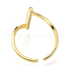 Offene Manschettenringe aus Messing mit Mikropflaster und Zirkonia für Damen&nbsp;RJEW-M022-03G