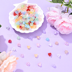160 pièce de 8 couleurs de perles en acrylique imitation gelée à 6 pétales&nbsp;JACR-YW0001-02