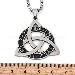 201 Halsketten mit Anhänger aus Edelstahl&nbsp;NJEW-C066-08P