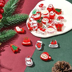 24 stücke 12 stile weihnachten dekorationen thema undurchsichtige acryl perle mit emaille&nbsp;FIND-FS0002-66