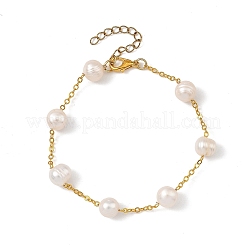 Bracelets en perles de culture d'eau douce naturelles et en perles de pomme de terre&nbsp;BJEW-JB14270