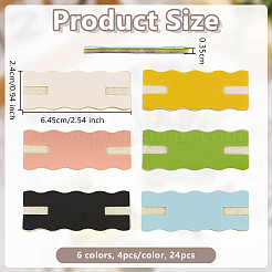24 stücke 6 farben imitation leder halskette anti-wicklung display karten mit wolle&nbsp;NDIS-OC0001-02