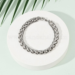 201 Edelstahl-Chian-Armband im Kuba-Stil für Männer&nbsp;BJEW-B138-06P-04