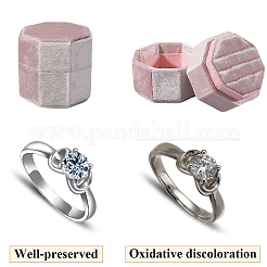 Caja de anillo de pareja de plástico con cubierta de terciopelo&nbsp;VBOX-WH20003-001E