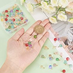 84 pendentif en verre peint par pulvérisation transparent de 7 styles et deux tons&nbsp;GLAA-FH0001-40