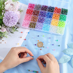 1440pcs 24 Farben transparente Acrylperlen&nbsp;MACR-SP0001-51B