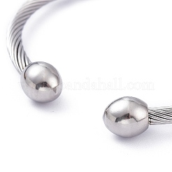 Bracelets manchettes en acier inoxydable 304 résistant au ternissement&nbsp;BJEW-M284-12P