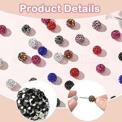 50pcs 10 Farben pflastern Discokugelperlen&nbsp;FIND-YW0005-51