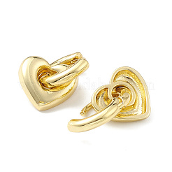 Orecchini a cerchio pendenti a cuore in ottone con placcatura a cremagliera per donna&nbsp;X-EJEW-H135-07G