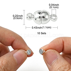 10 Stück runde Magnetverschlüsse aus Messing mit Ösen&nbsp;KK-FS0001-34S