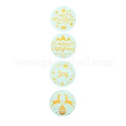 Autocollants en rouleau plat rond sur le thème de noël&nbsp;DIY-B045-17A