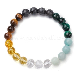 Stretch-Armbänder aus natürlichem Quarzkristall&nbsp;BJEW-TA00551
