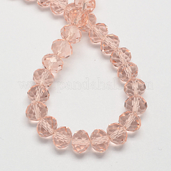 Le saumon clair imite les perles rondelles en verre à facettes en cristal autrichien&nbsp;X-G02YI0F5
