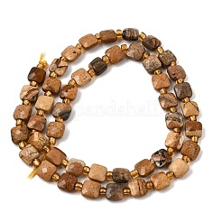 Chapelets de perles en jaspe avec images naturelles&nbsp;GG-CBA96AE-A02-6x6mm