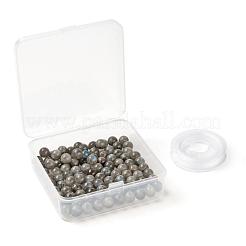 100pcs 8mm Grad aa natürliche Labradorit runde Perlen&nbsp;DIY-LS0002-58