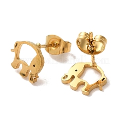Pendientes de botón de acero inoxidable 304 con revestimiento al vacío de PVD&nbsp;EJEW-Z040-45G