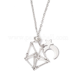 304 Edelstahl leere Makramee Tasche Stern Mond Anhänger Kabel Kette Halskette machen&nbsp;NJEW-JN05281-01