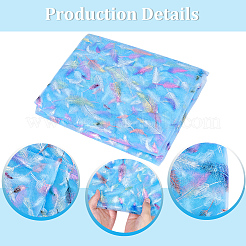 Tessuto di nylon con motivo a piume&nbsp;DIY-WH20066-004B