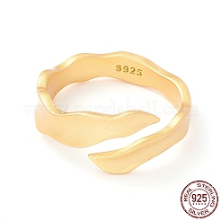 925 mattierter Manschettenring aus Sterlingsilber&nbsp;RJEW-Z011-01G